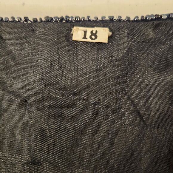 Vintage Jacket Womens Sz 18* Black Silk Sequins Beads Blazer Evening Formal - Picture 8 of 8